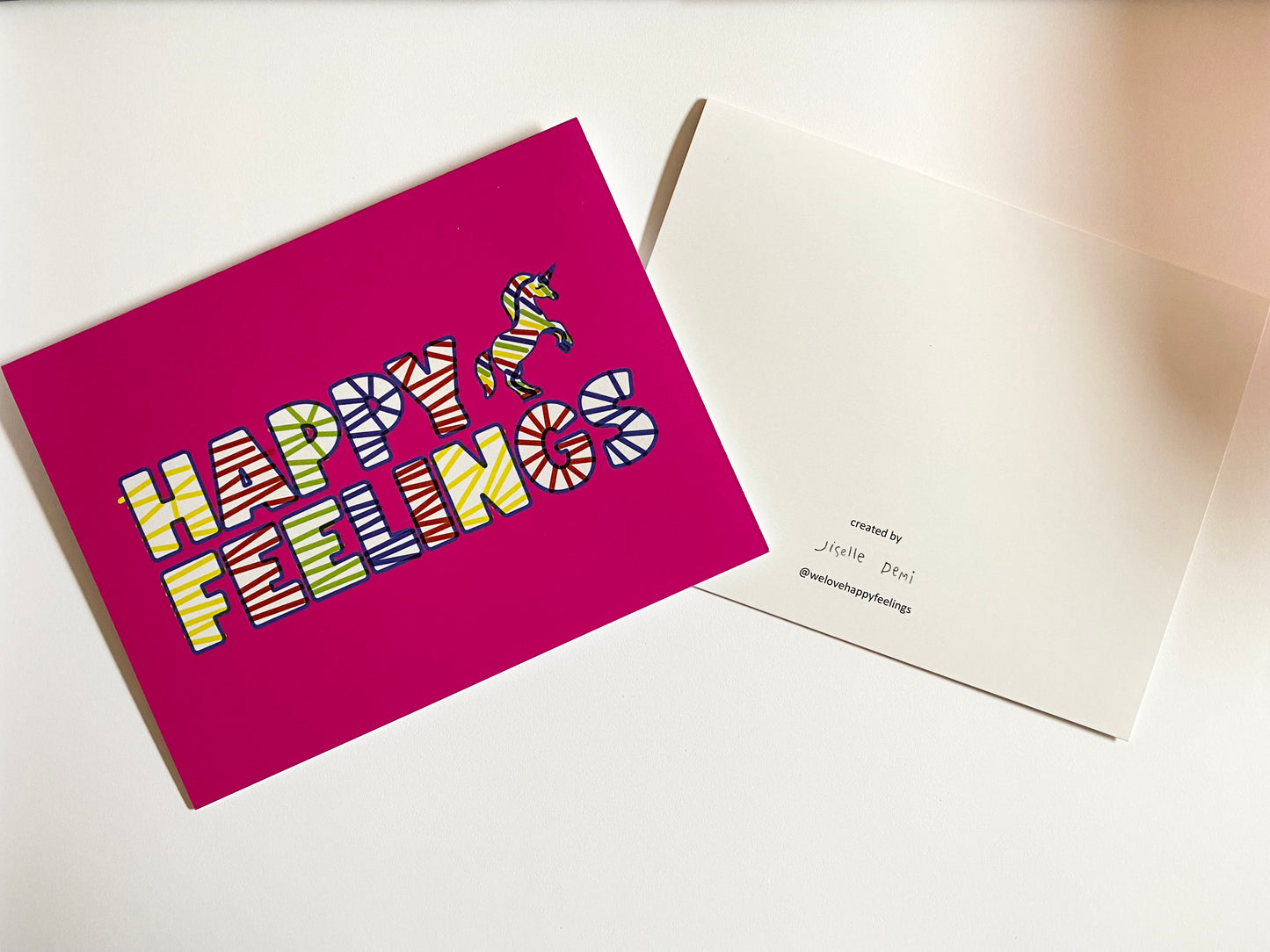 10 Assorted Happy Feelings blank greeting cards + envelopes