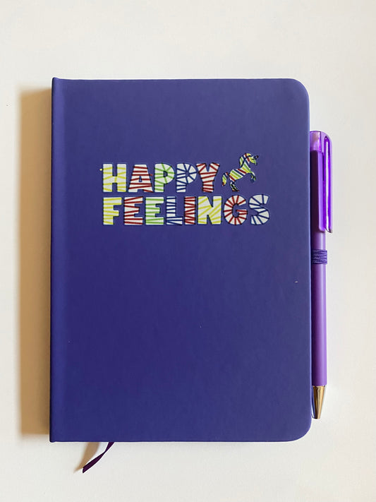 Purple Happy Feelings notebook/journal